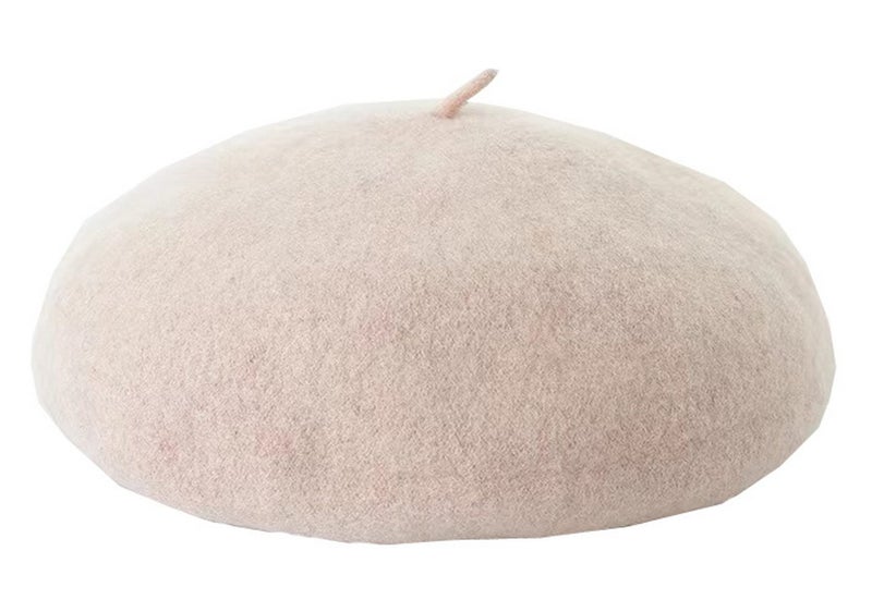Brcus Kids Girls French Beret Hat Artist Hat Solid Warm Beanie Cap Winter Autumn (Beige, 1) - Image 1